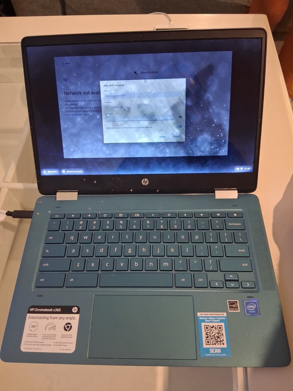 HP Chromebook x360 14a-ca0030wm 14" Touch POWERS ON Screen Stain - FOR PARTS...